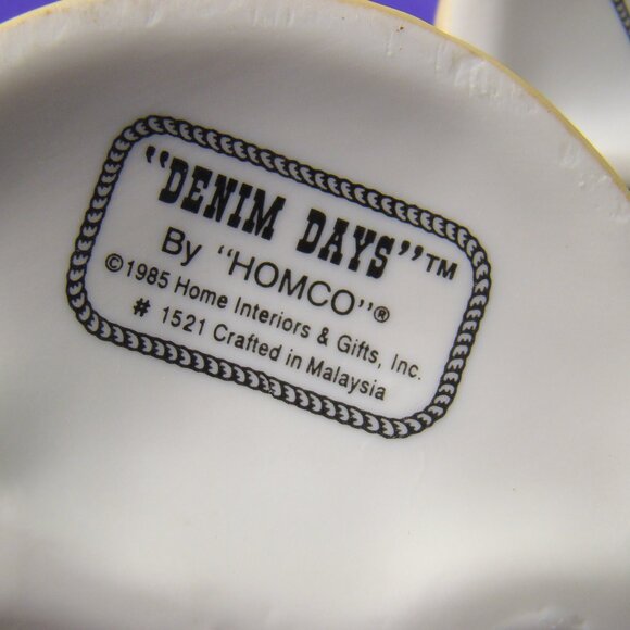 VNTG Set of 2 Denim Days Easter #1521 Home Interiors/Homco Ceramic Figurines EUC - Picture 14 of 16